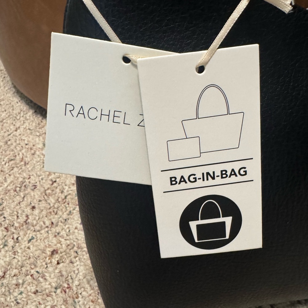Rachel Zoe. Black leather bag. Extra compartment bag inside, shown in picture. - Picture 5 of 6